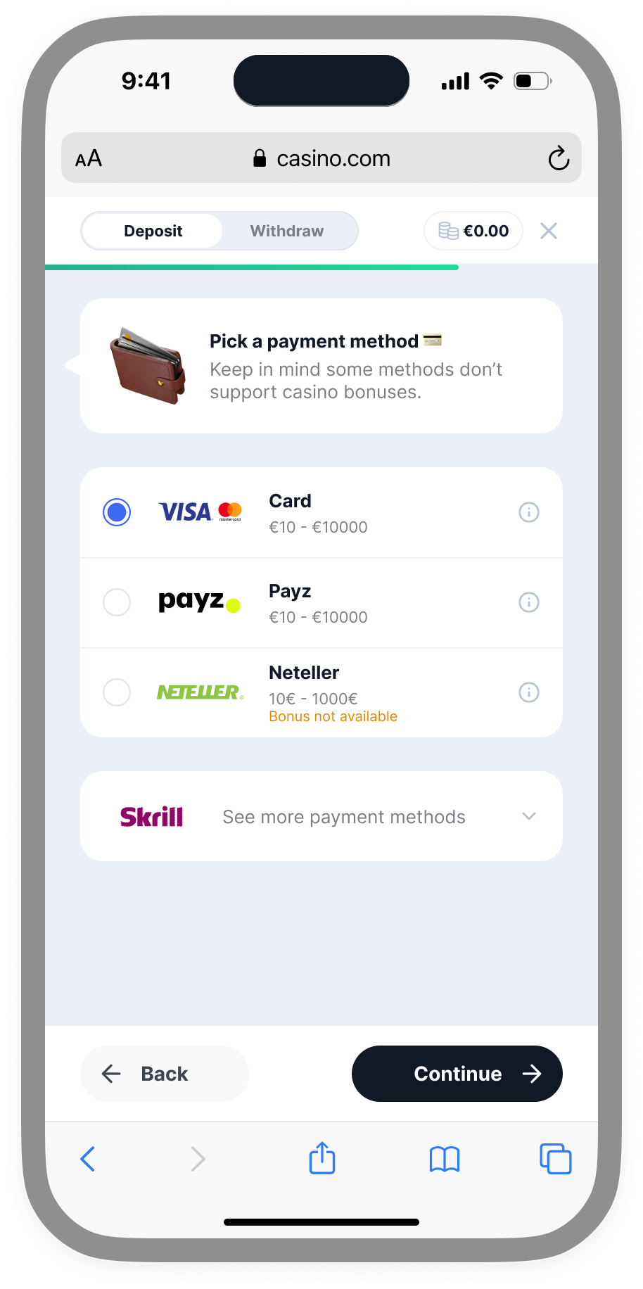 Payment methods ordered by our AI