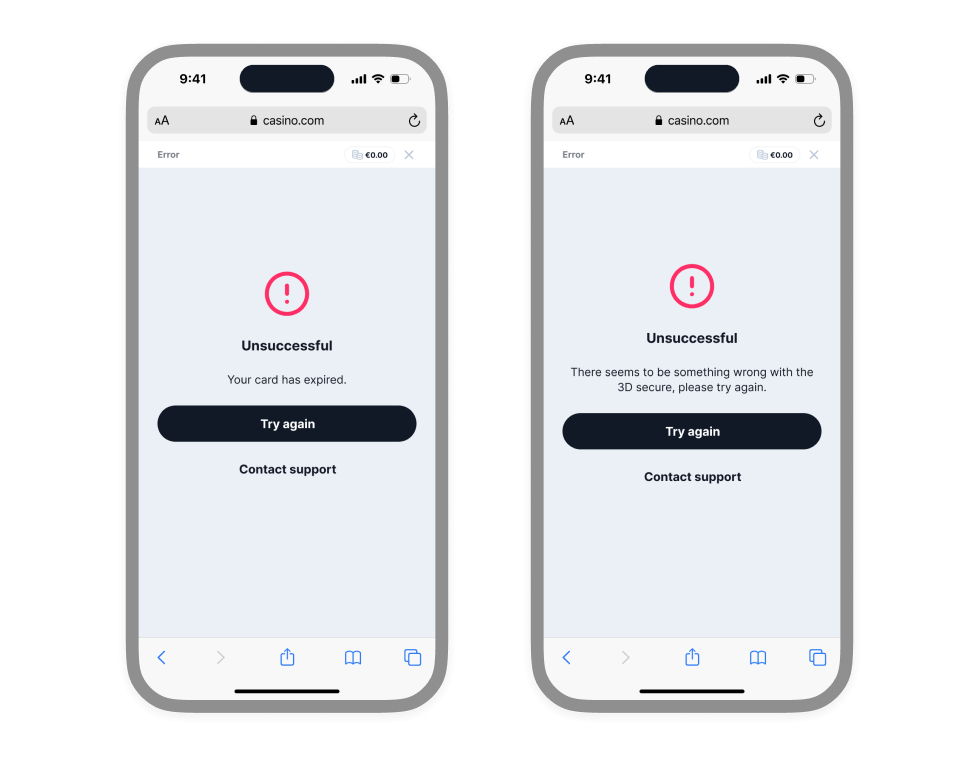 Example Transaction Failure Cases