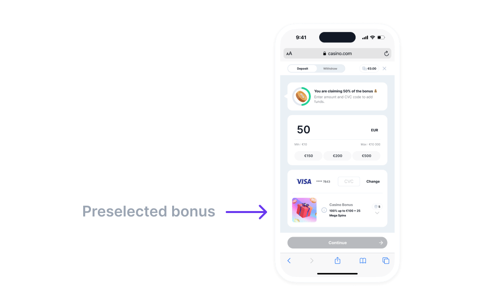 Preselected bonus