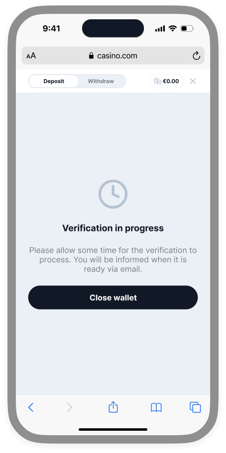 Screenshot of verification in progress